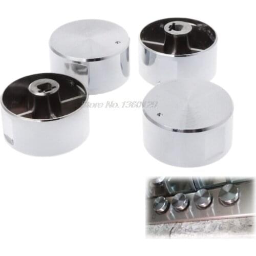 4pcs High quality Rotary switch gas stove parts stove gas stove knob stainless steel round knob Knob for gas stove AUG29