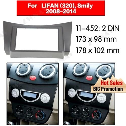 Radio Facia For LIFAN 320 2008-2014 (BLACK) 2DIN Bracket dvd player Fascia Car Stereo Radio Installtion Dash