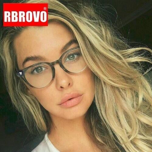 RBROVO Leopard Round Glasses Frame for Women Vintage Glasses Women Brand Eyeglasses Women Luxury Lentes De Lectura Mujer