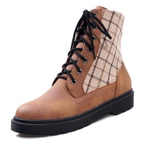 Big Size boots women shoes ankle boots for women ladies boots shoes woman winter Cross binding with matching colors