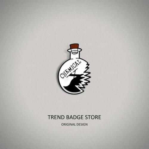 Chemical Experiment Reagent Bottle Explodes Pins Metal For Backpack Brooches For Womens Clothing Hat Badge