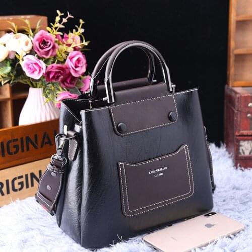 Genuine Leather Handbags 2021 New Fashion Simple and Versatile Casual Shoulder Satchels Bucket Bag Top Quality Luxury Brand Sac