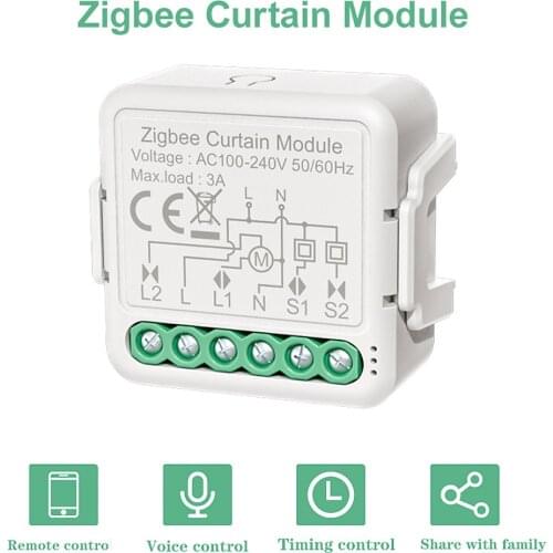 Zigbee Smart Curtain Switch Module APP Remote Control/Time Schedule Voice Control Works with Amazon Alexa and Google Assistant