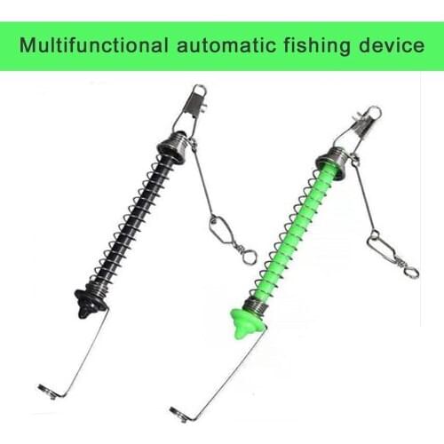 Universal Iron Metal Automatic Fishing Double Hook Ejection Lazy Full Speed Fast Catch Tool Barbed Hooks Set Small Duplex Hooks