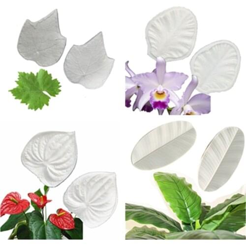 Grape Anthurium Banana Maple Dandelion Leaves Silicone Fondant Cake Decorating Mold Sugarcraft Chocolate Baking Tools Gumpaste