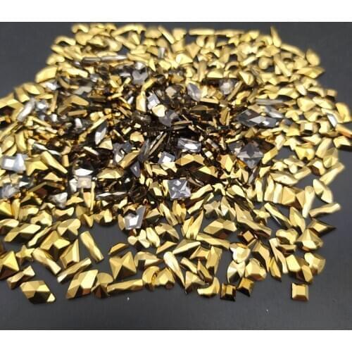 High Quality 360pcs Crystals Shiny Gold Nail Art Rhinestones Flatback Glass Stones For 3D Nails Art Decorations Design