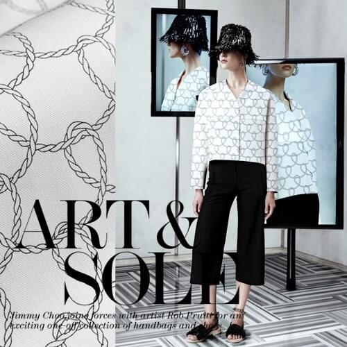 Y * L Ocean Wind Code Rope Heavy Stretch Cotton Windbreaker/Trousers Printed Denim Fabric Limited Edition