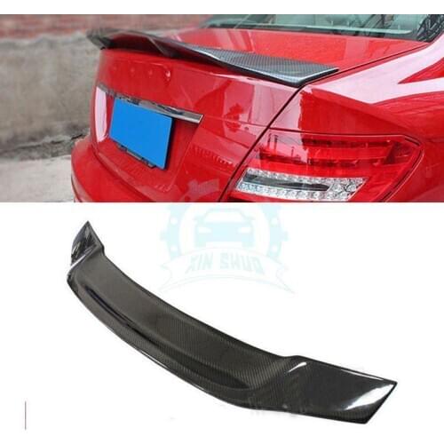 Fit For Mercedes Benz C Class W204 2008-2014 Carbon Fiber Rear Trunk Spoiler 1pcs