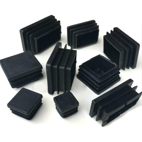 10pcs Plastic Furniture Leg hole Plug Black Blanking End Cover Squar Hole Cover For Furniture Tables Chairs Protector