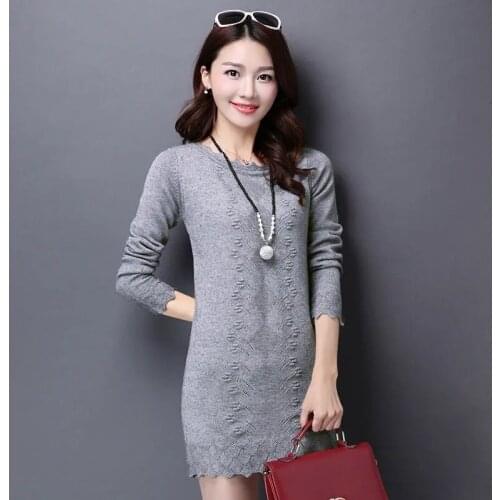 Women Sweaters Pullovers 2021 New Spring Long Knitted Sweater Knitwear Female Long Sleeve Jumper Bottoming Tops Plus size