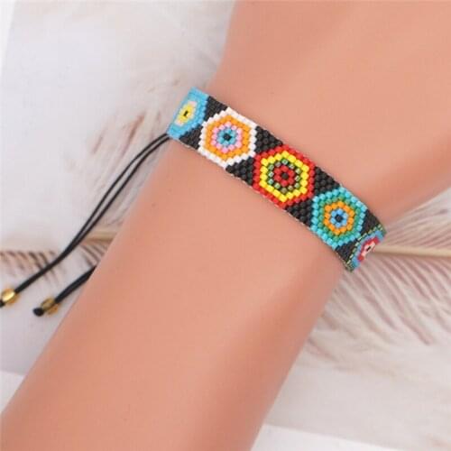 Vintage Boho Ethnic Geometry Miyuki Bracelet For Women Handmade Seed Beads Bohemian Braided Rope Bracelets Trendy Female Jewelry