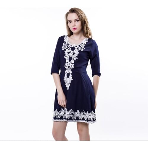 Summer Dress Hot De Festa Women Evening Party Dresses V Collar Half Sleeve Sexy Casual Woman Lace Dress vestidos femininos