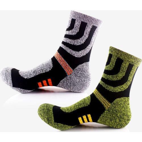 Winter mens terry crew socks solid Elastic sox Professional towel bottom thermal socks Antifreeze/shockproof towel bottom sock