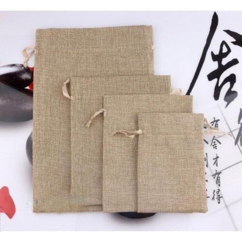 16*20 120pcs Jute Sacks Drawstring gift bags for jewelry/Accessories/Cosmetic/wedding/christmas Linen pouch Packaging Bag
