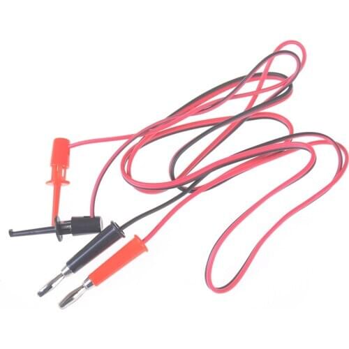 2Pcs/Lot 4mm 3A Multi Meter Tester Equipment Lantern Plug to Test Hook Clip Probe Test Leads Wire Cable for Digital Multimeter