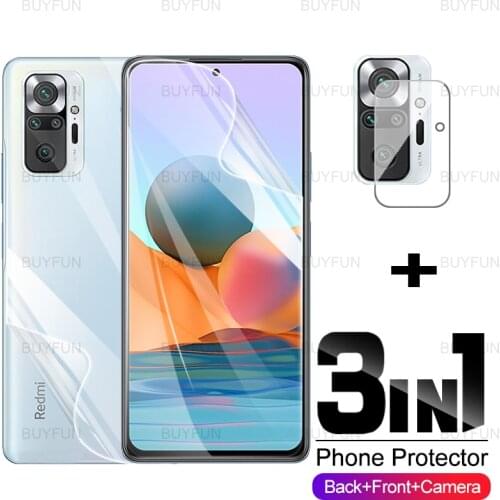 3 in 1 Hydrogel Film For Xiaomi Redmi Note 10 Pro HD Full Screen Protector For Redmi redmy note 10 5G 10S Camera Protective Film