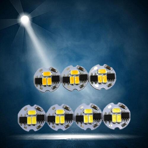 5pcs No Need Driver 19mm 220v led plate Source 2W integrated IC driver 5730SMD 3LEDS White/ Warm White aluminum pcb For led bulb