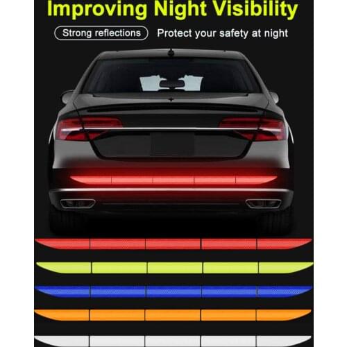 5pcs Car Reflectante Reflector Sticker 91*4 Car Body Trunk Exterior Auto Accessories Reflective Tape Reflex Exterior Warning