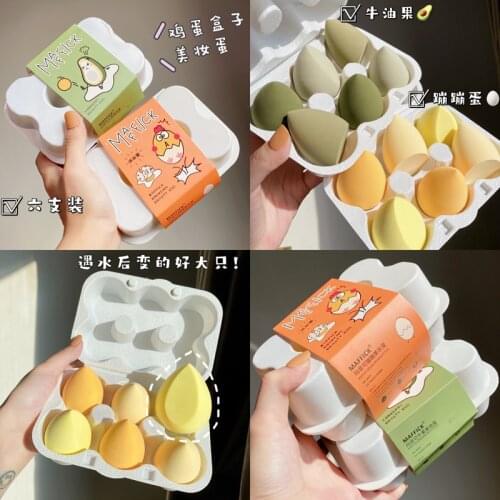6PCS/SET Cosmetic Puff Face Powder Foundation Concealer Sponge Portable Cosmetic Puff Makeup Tools Beauty Egg Makeup Sponge
