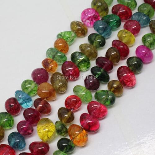 Free shipping! 9~13mm Multicolor Quartz Freedom Macadam Loose Beads 15"