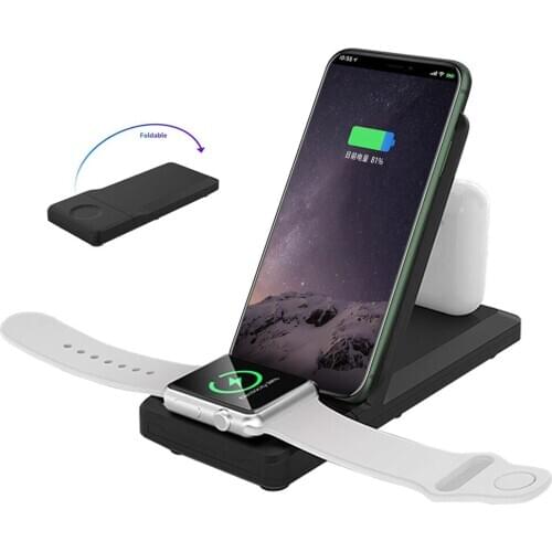 3 in1 15w wireless Charging Dock Station for iPhone 11 XS XR X 8 Airpods Pro Dual Qi Fast Charger Stand For Samsung S20 S10 S9