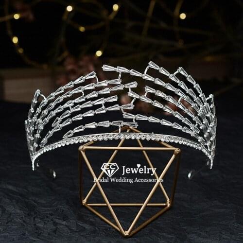 CC Wedding Hair Accessories for Women Jewelry Tiaras and Crowns Hairband Bridesmaids Baroque Style Queen Crown Hairwear HG1295