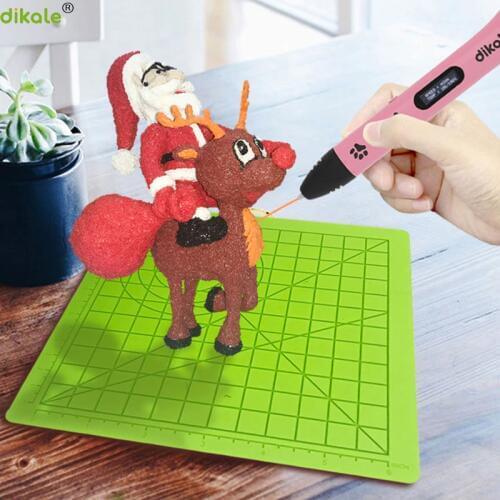 Dikale Silicone pad 3D pen accessories childrens drawing board template childrens education two colors for you to choose