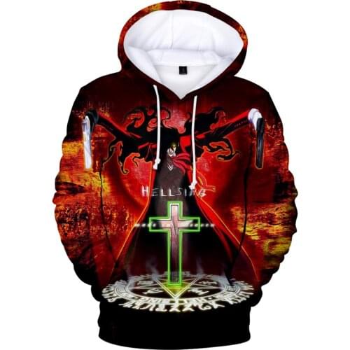 Harajuku Hellsing 3D Hoodies Sweatshirts Pullover Streetwear Kids Clothes Youthful Vitality Women/Men Gothic The Punk Hooded