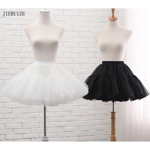 JIERUIZE Organza Ball Gown Short Petticoat Lolita Cosplay Short Dress Petticoat Ballet Tutu Skirt Rockabilly Crinoline
