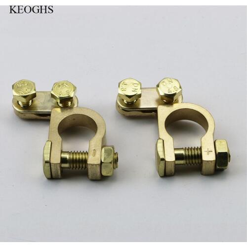 KCSZHXGS car battery terminal clamp quick terminal battery auto pure copper thick connector 1 pair