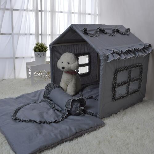 Dog princess room lace hut luxury kennel cotton pet tent dog toy room
