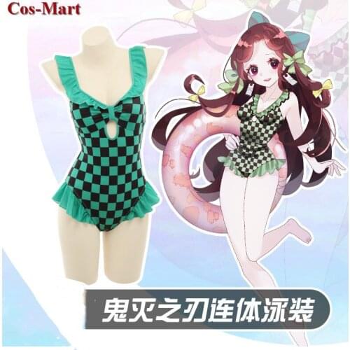 Anime Demon Slayer:Kimetsu No Yaiba Kamado Tanjiro Cosplay Costume Sweet Sexy Swimsuit Activity Party Role Play Clothing S-XL
