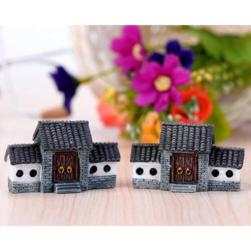 Retro Chinese Style Dollhouse Miniatures DIY House Villa Woodland Fairy Planter Garden Home Desktop Decor Kids Toys Supplies