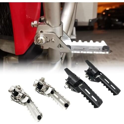 Motorcycle Highway Front Foot Pegs Folding Footrests Clamps 22-25mm For Triumph Tiger Explorer BMW R1200GS R1250GS HONDA X-ADV