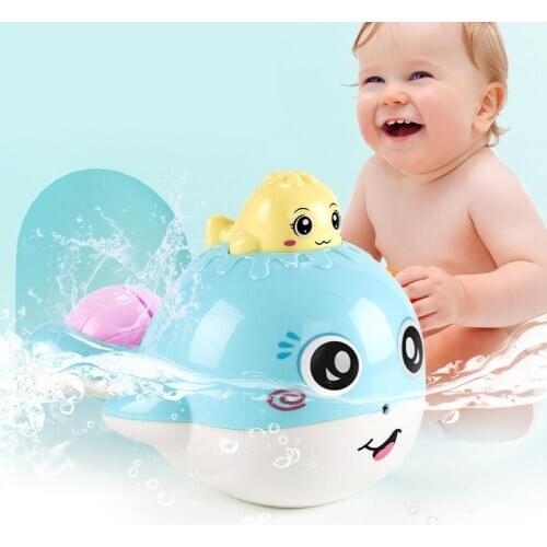 Cartoon Water Spray Floating Whale Baby Bath Toy Summer Pool Bathroom Play Game Bathroom Shower Pool Bathtub Soap Swimming