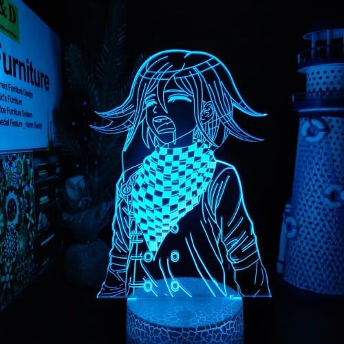 Danganronpa Kokichi Oma Night Light 3D LED Lamp Anime Illusion Colorful Lampara Kid Bedroom Decor Table Lamp Birthday Manga Gift