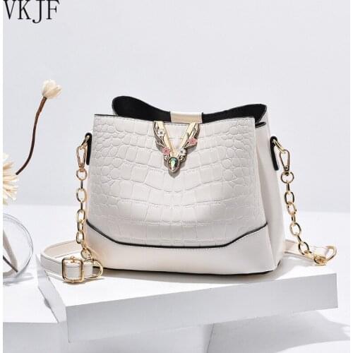 2021 New Female Alligator PU Leather Woman Bucket Handbag Famous Brand Designer Ladys Shoulder Crossbody Bags Womens Handbags