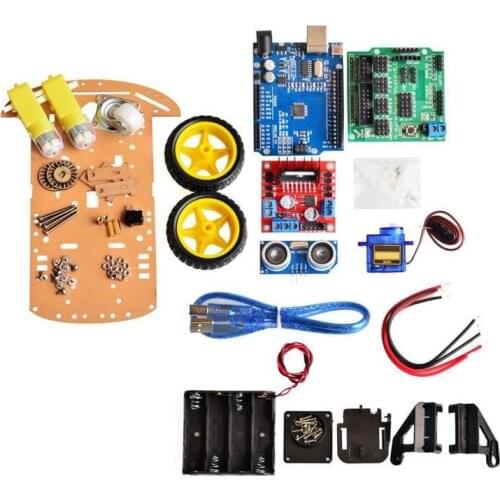 New Avoidance tracking Motor Smart Robot Car Chassis Kit Speed Encoder Battery Box 2WD Ultrasonic module For Arduino kit