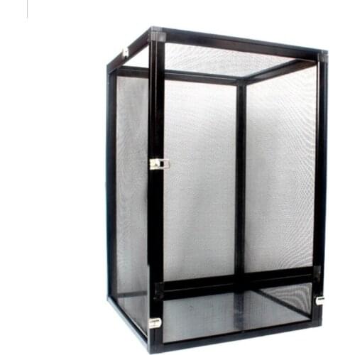 Transparent Insect Habitat Cage Reptile Breeding Box Aluminium Alloy Reptile Feeding Container for Spider Frog Cricket