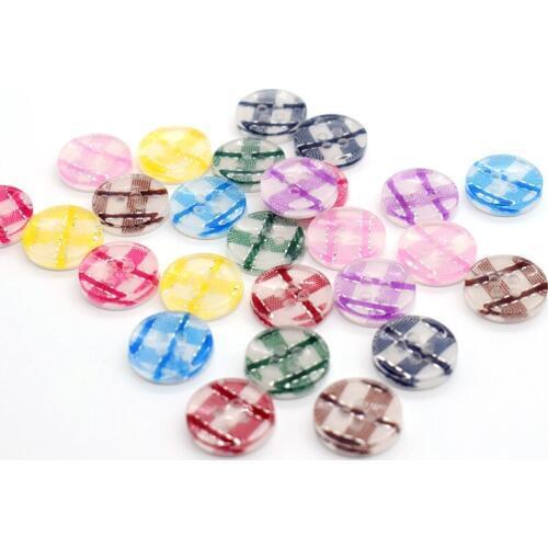 1000pcs 12.5mm Mixed Transparent Round Resin Silver Gingham Buttons Sewing Dress Shiny Button For Scrapbooking