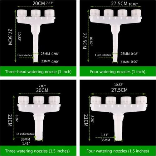 667A 3/4 Heads Agriculture Atomizer Nozzles Garden Lawn Watering Sprinklers Irrigation Shower Atomization Adjustable Sprayer