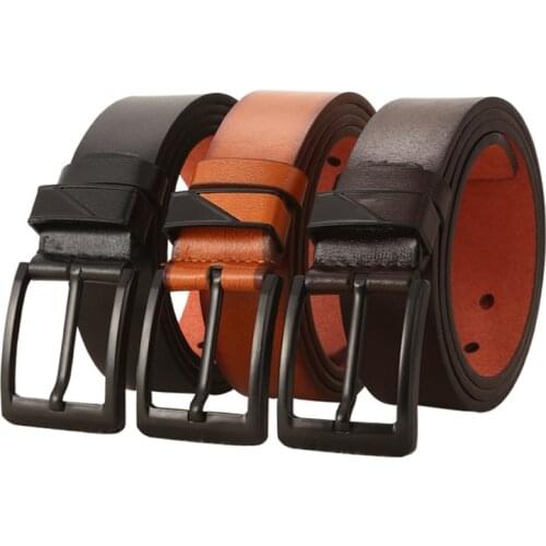 Man Belt Fashion Designed High Quality Trendy Leather Pin Buckle Strap Fancy for Cowboy Jeans Business Cowboy Waistband