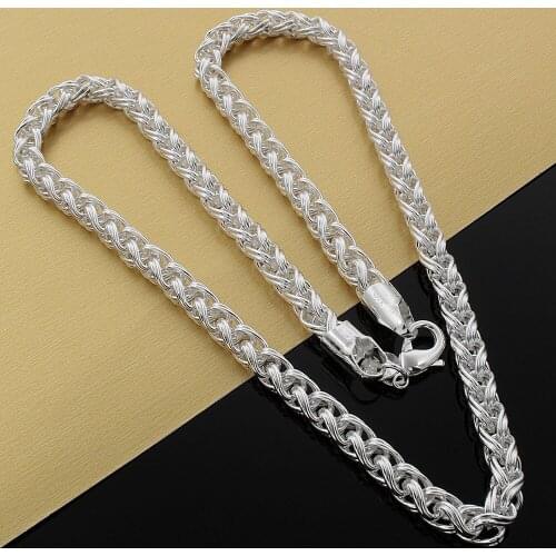 925 Sterling Silver Necklaces Classic Simple 6mm twisted circle chain for woman men luxury Fashion fine Jewelry Christmas Gifts