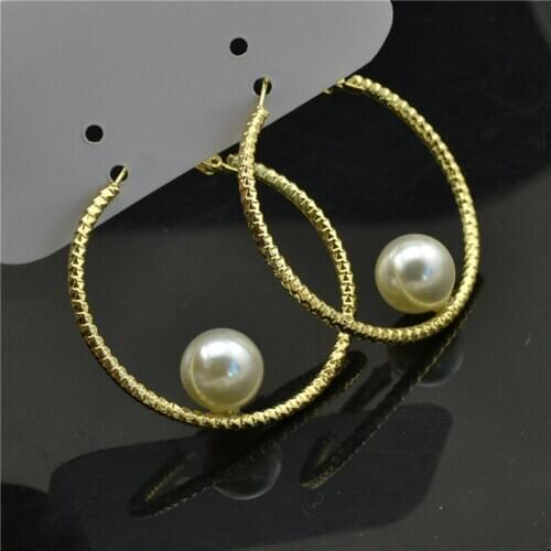 Hoop Earrings for women Big circle Fashion Jewellery Accessories exaggerated personality Elegant Plastic beads Ladies Earring