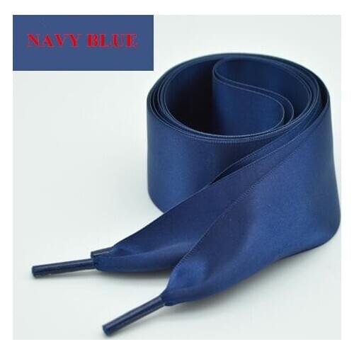 Fashion 4cm Wide/120cm Long Solid Color Double Sides Silk Touch Shoelace For Sneaker One Pair Free Shipping