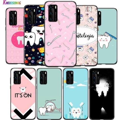 Silicone Case Dentist Teeth Cartoon For Huawei P8 P9 P10 P20 P30 Pro Lite 2019 mini P40 Lite 5G E Pro Plus Phone Case