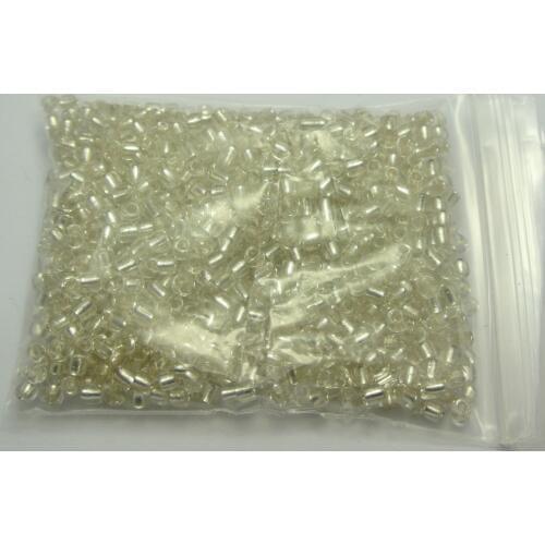 800 Clear Silver-Lined Glass Seed Beads Rondelle 4mm (6/0)