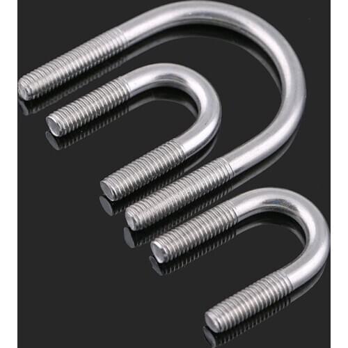 304 stainless steel U-bolt U-screw U-pipe clamp U-bolt saddle hoop M6-M12 2PCS