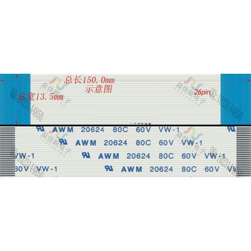 WZSM New FFC FPC Flexible Flat Cable 0.5mm Pitch 26 Pin 50mm 100mm 150mm 200mm 250mm 300mm Forward AWM 20624 80C 60V