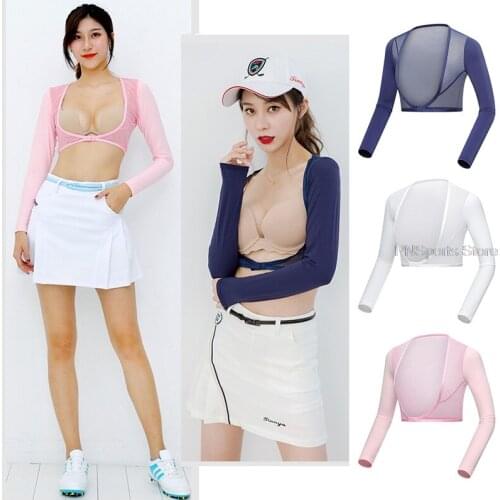 Women Golf Ice Silk Cuff Ladies Arm Sunscreen Uv Protection Shawl Long-Sleeved Bottom Shirt Cape Sleeve Summer Bike Cuff Cycling